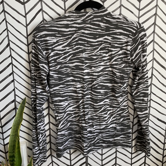 All Saints Mock Turtleneck in Zebra Print - Picture 5 of 5